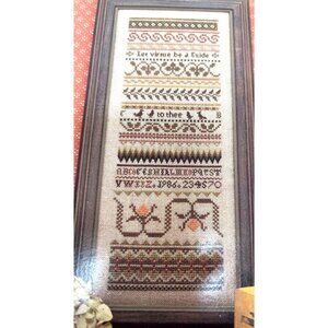 Virtue Band Sampler Cross-Stitch Pattern By Eileen Bennett Framed Design